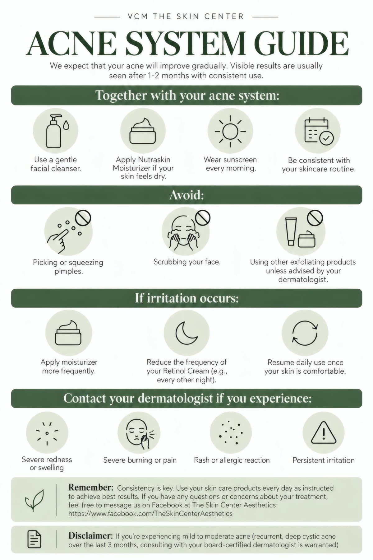 Acne System after-treatment post-care guide